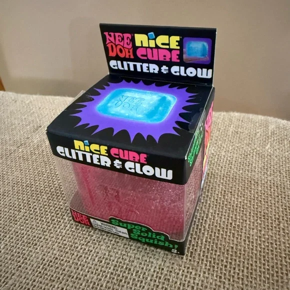 New! NeeDoh Nice Cube Glitter & Glow Sensory Fidget Novelty Toy~ BLUE - Picture 3 of 4